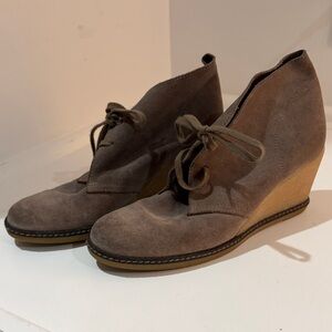 J. Crew Taupe Suede Wedge Shoes